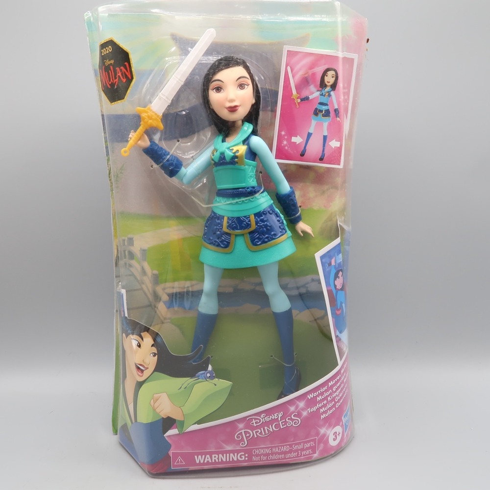 Disney Princess Warrior Moves Mulan Doll with Sword Swinging Action Warrior Teal